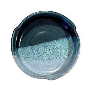 Brie Baking Dish Blue Ombré Speckled Pottery